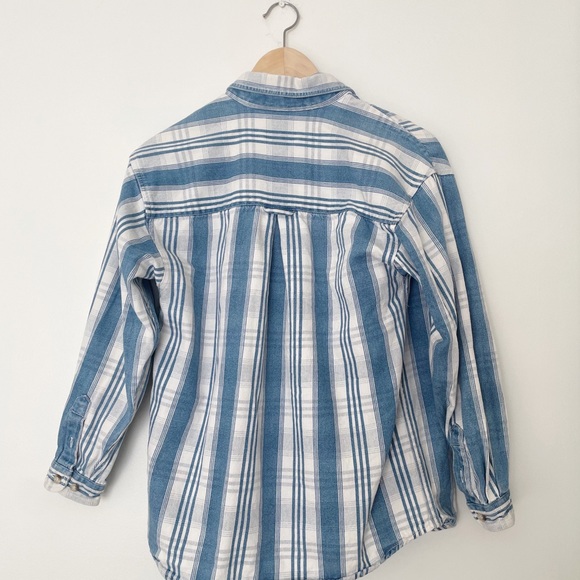 Vintage Jordache Blue and White Striped Shirt - Picture 4 of 5